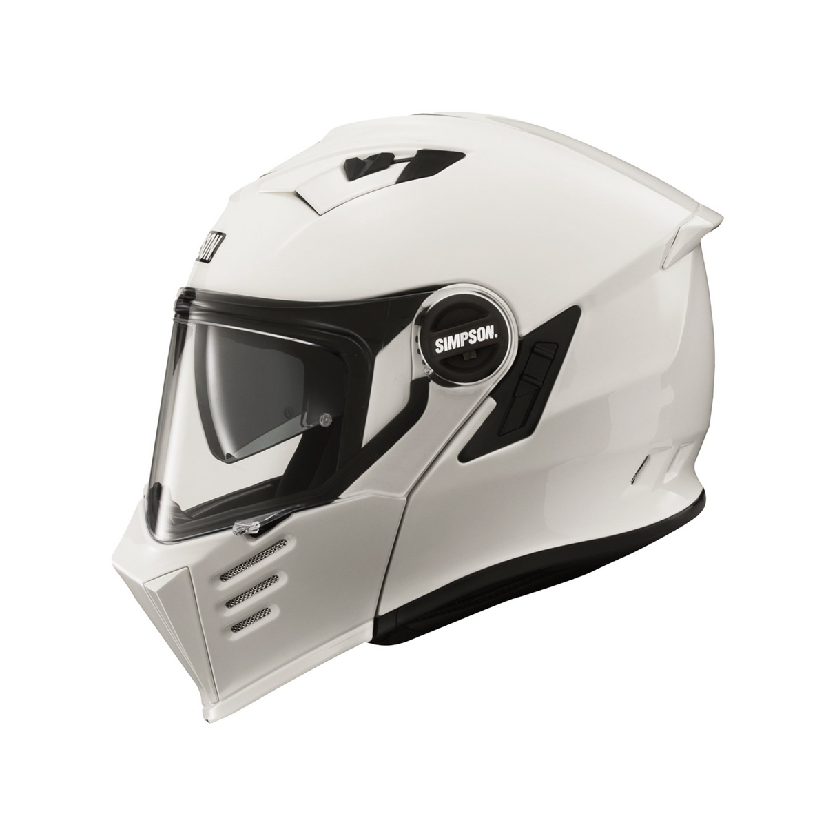 Simpson Gloss White Darksome Flip Front Helmet1