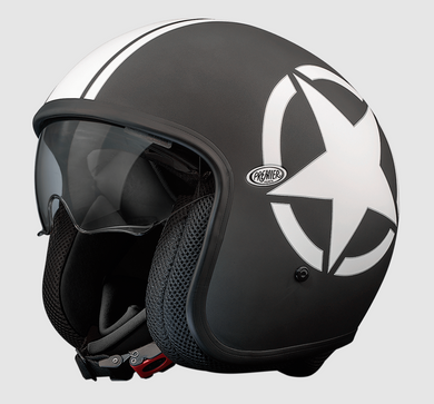 Premier Vintage Star 9 BM Open Face Helmet with drop down visor