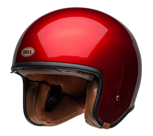 Bell Cruiser Candy Red TX501 open face motorcycle helmet with drop down visor