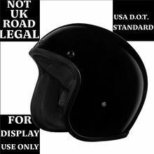 Gloss Black - Daytona Low Profile D.O.T. Open Face Helmet - NOT UK Road Legal