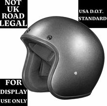 Gun Metal Grey - Daytona Low Profile D.O.T. Open Face Helmet-NOT UK Road Legal