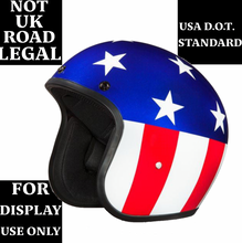 Captain America - Daytona Low Profile D.O.T. Open Face Helmet - NOT UK Road Legal