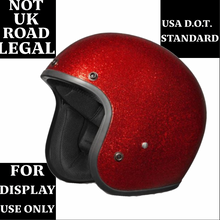 Red Metalflake - Daytona Low Profile D.O.T. Open Face Helmet - NOT UK Road Legal