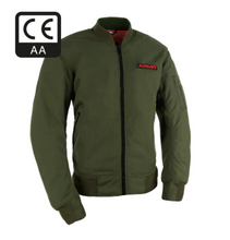 Armr Kevlar lined Green Bomber Jacket with Elbow & Shoulder armour