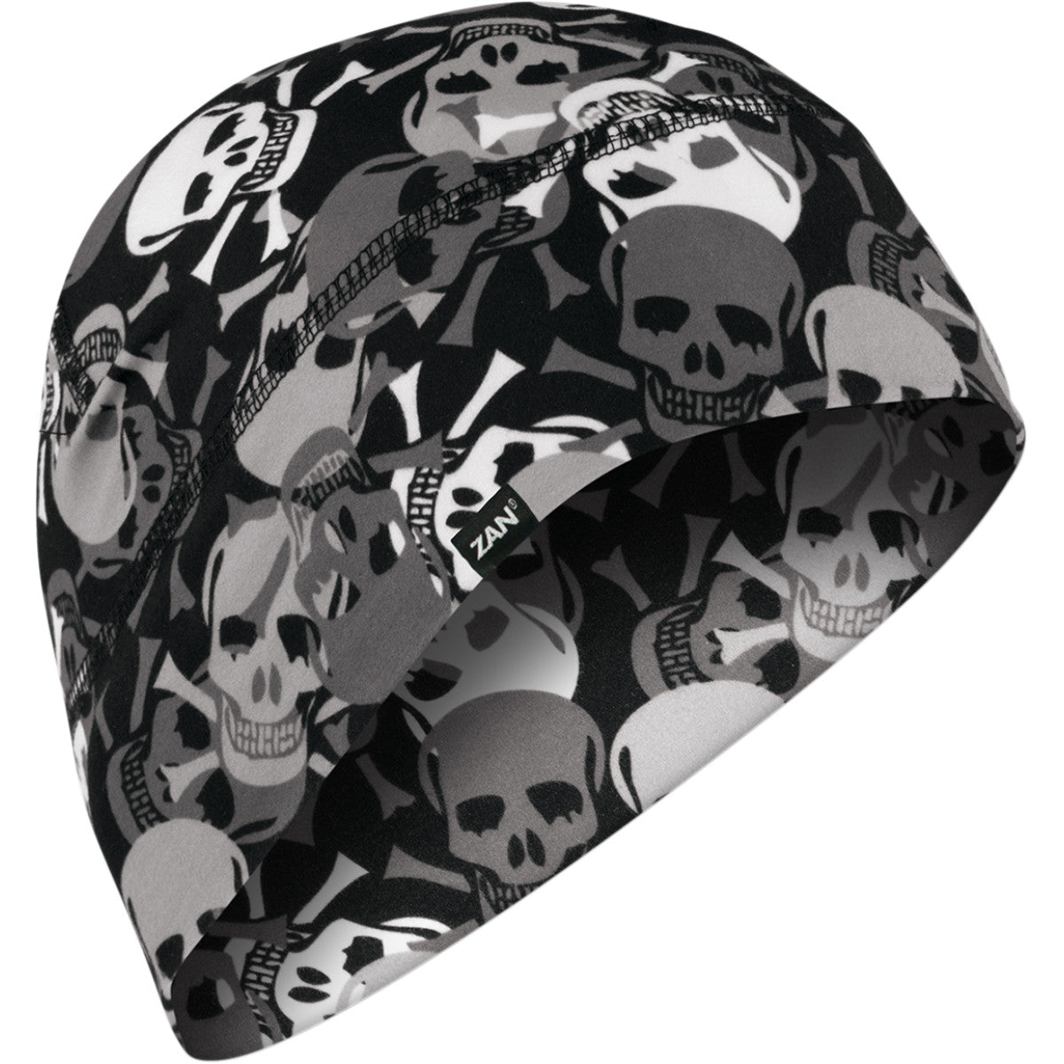 Zan All Over Black & White Skull Beanie Sportflex | Fat Skeleton UK