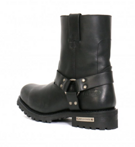 Genuine Leather Short Harness Cruiser Boots with side zip BTM1004