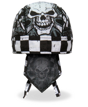 Checkered Flag Skull Pre-Tied Zandana - Bandana