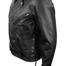 VL515 TG Men's Premium Leather Classic Brando Motorcycle Jacket Lace Sides & Zip Out Liner by Vance Custom Leathers