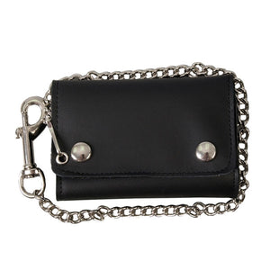 Large Tri Fold Leather Wallet Heavy Duty Chain & "Lobster" Clip, Lifestyle Accessories - Fat Skeleton UK