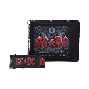 AC DC Black Ice Wallet with security chain