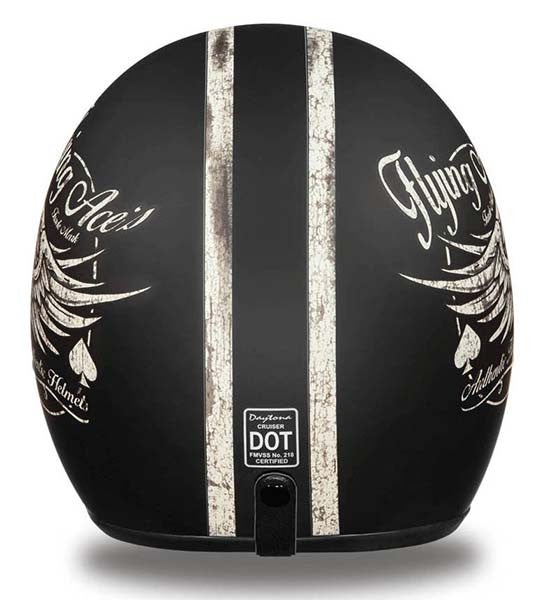 fat skeleton motorcycle helmets Matt Black 'Flying Skulls'