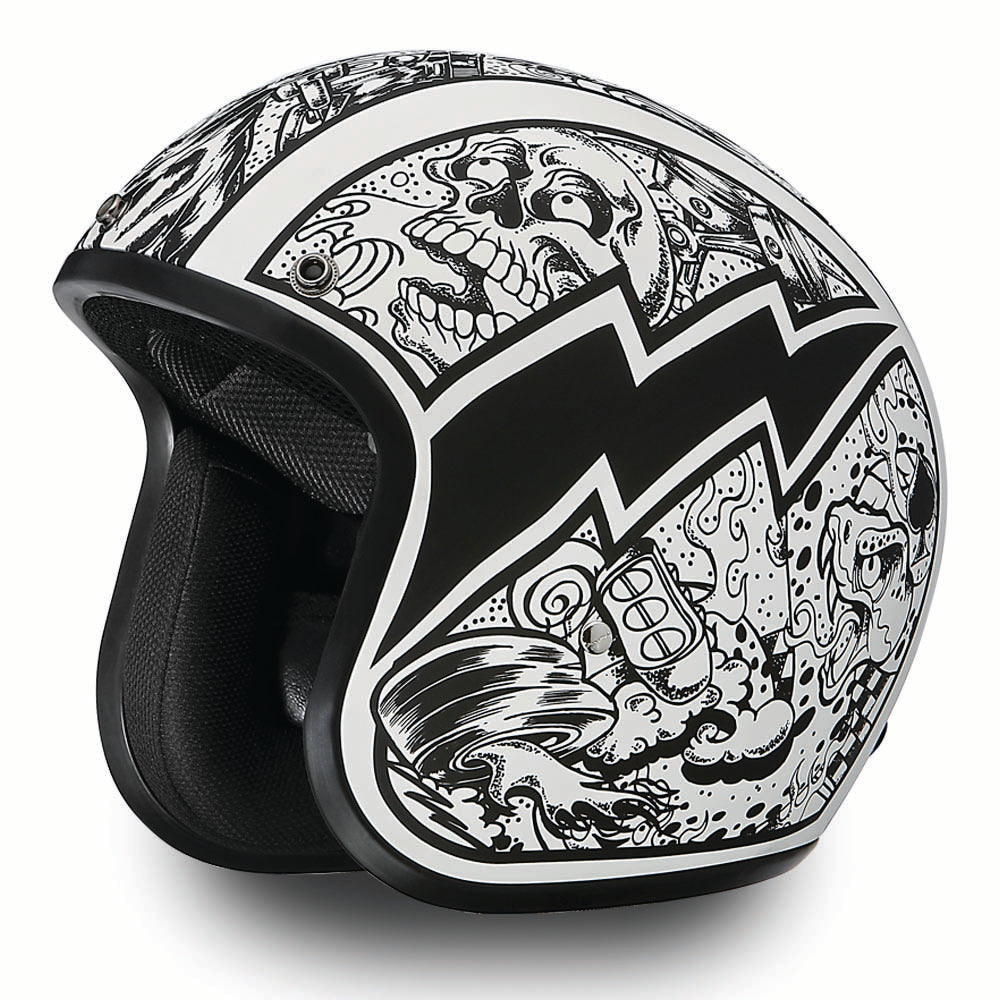 Daytona Low Profile Open Face Skull Graffiti D.O.T. Open Face Helmet -– Fat Skeleton UK Daytona Low Profile Open Face Skull Graffiti D.O.T. Open Face Helmet -– Fat Skeleton UK