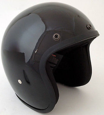 Gloss Black - Daytona Low Profile D.O.T. Open Face Helmet, Open Face Helmets - Fat Skeleton UK