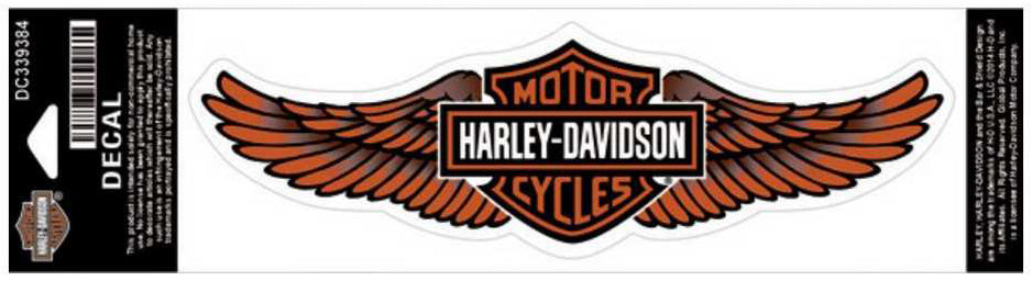 Medium Genuine Harley Davidson Wings Bar & Shield logo sticker, Lifestyle Accessories - Fat Skeleton UK