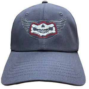 Fat Skeleton ™ Skull Jaw Wings logo Baseball Cap