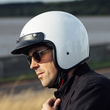 Merlin Gloss White Low Profile "Blackbird" Open Face Jet Helmet - Fat Skeleton UK