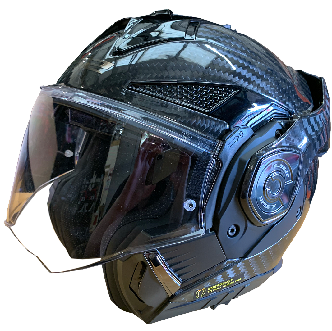 LS2 FF901 ADVANT X Carbon Fibre Modular Flip Front Full / Open Face ...