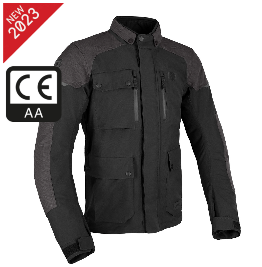 Barkston Waterproof Black Biker Jacket with Elbow & Shoulder armour by Oxford products