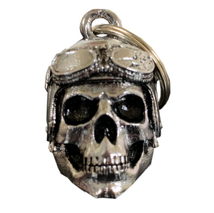 3D Grinning Biker Skull & Helmet Guardian Angel Bell
