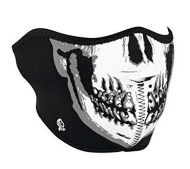 Skull Neoprene Glow in The Dark Half Face Mask by Zan