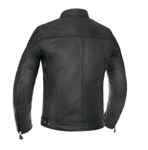 Walton Mens Black Leather Biker Jacket by Oxford