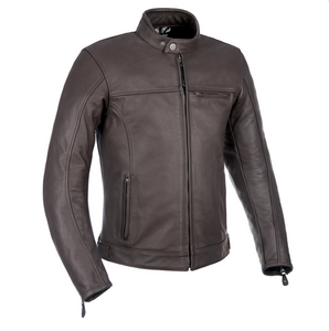 Walton Mens Brown Leather Biker Jacket by Oxford