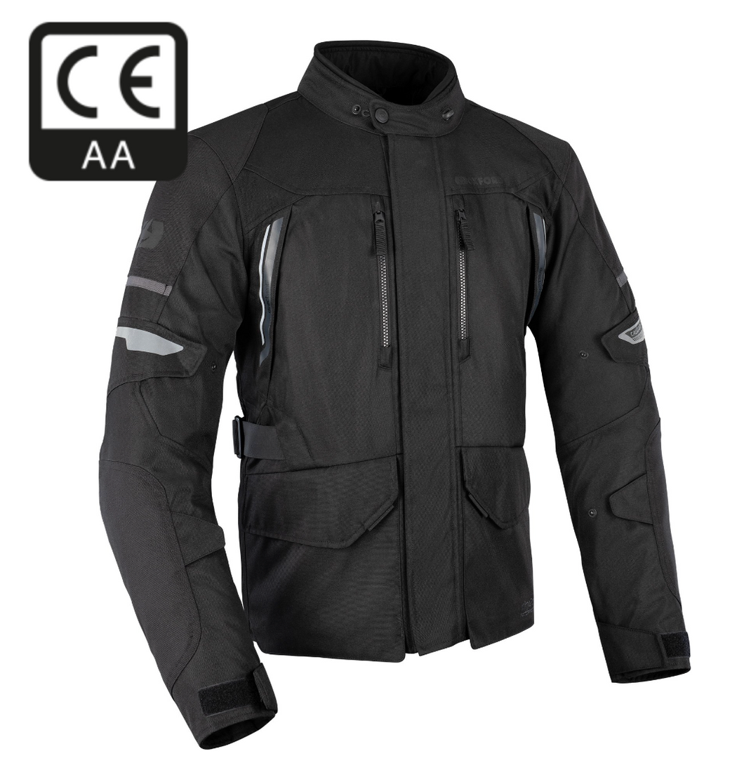 Calgary Waterproof Black Biker Jacket with Elbow & Shoulder Armour by Oxford