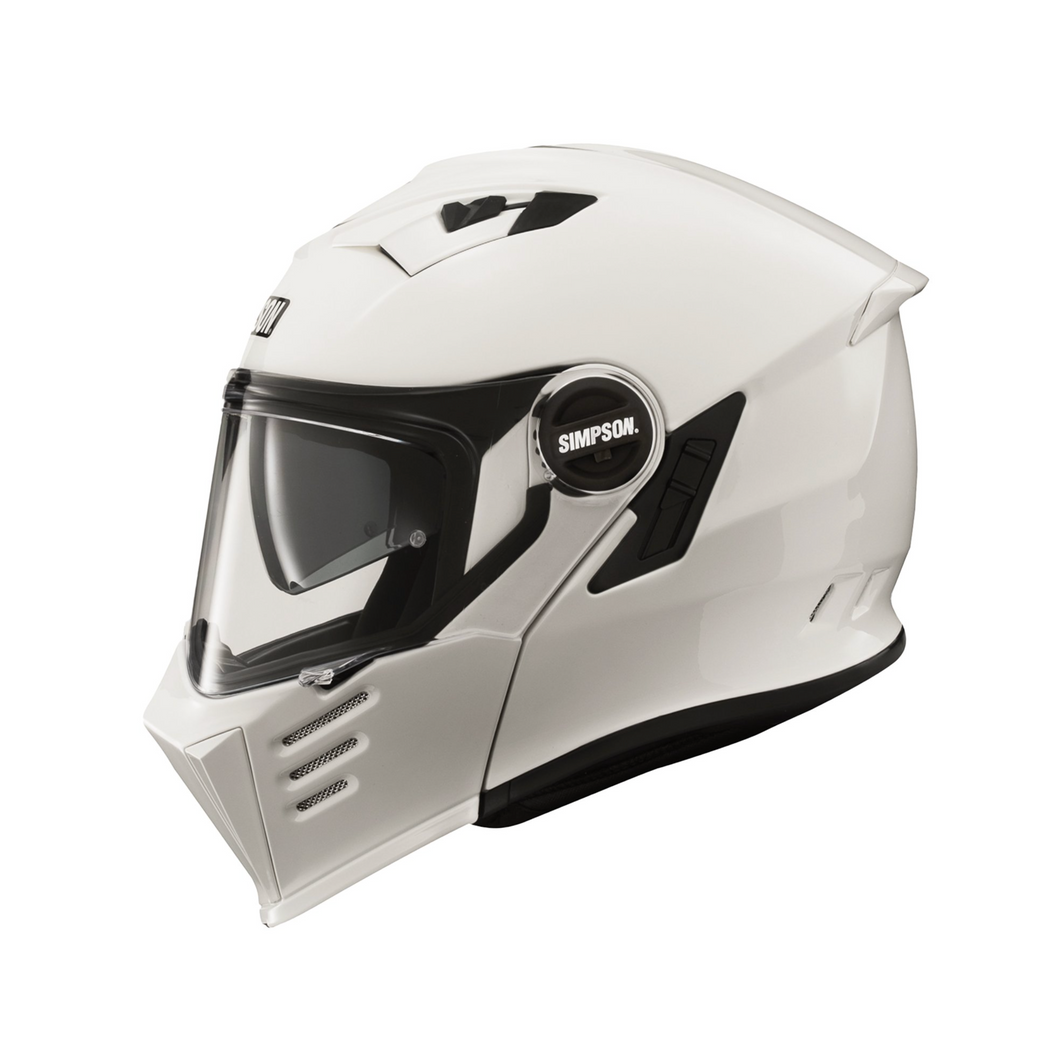 Simpson Gloss White Darksome Flip Front Helmet