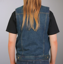 Hot Leathers Men's Blue Denim Biker Vest with Collar