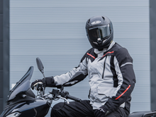 METRO Grey/Black/Red Stealth Motorcycle Jacket by Oxford