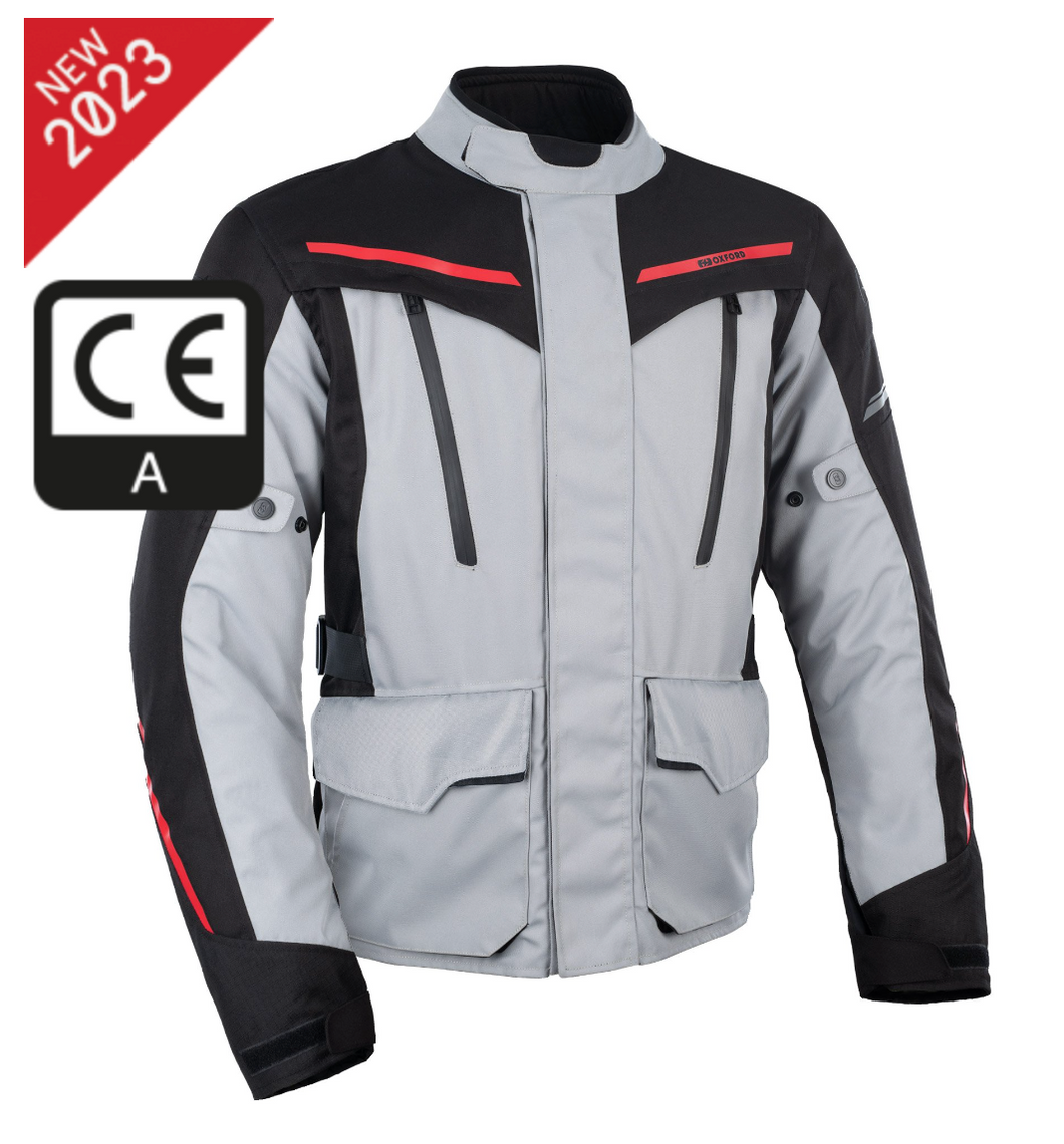 METRO Grey/Black/Red Stealth Motorcycle Jacket by Oxford