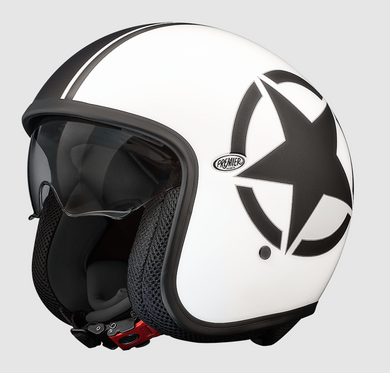 Premier Vintage Star 8 BM Open Face Helmet with drop down visor