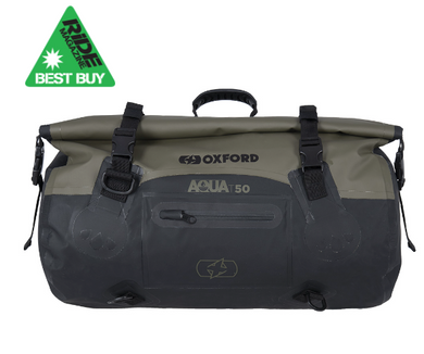 Oxford Aqua Waterproof T50 Khaki - Black Roll Bag