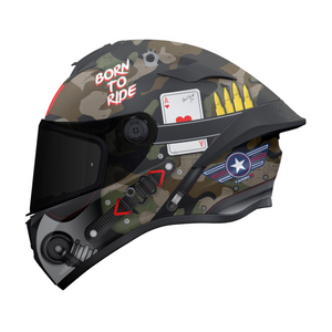 MT Targo S Surt A1 Matt Camo Green Patton Full Face Motorcycle Helmet