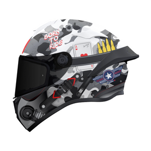 MT Targo S Surt A0 Gloss White Patton Full Face Motorcycle Helmet