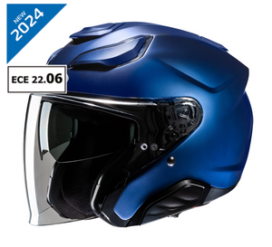 HJC F31 Metallic Blue Twin Visor Open Face Helmet