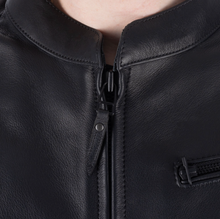 Henlow Mens Black Leather Biker Jacket by Oxford