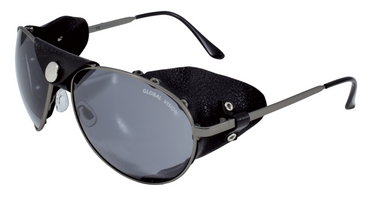 Aviator Dark Lens Rider Sunglasses with side shields plus hard case