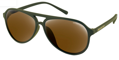 Bobster Maverick Sunglasses Matte Olive Frame with Brown / Gold Mirror Lens