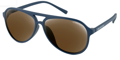 Bobster Maverick Sunglasses Matte Navy Frame with Brown / Silver Mirror Lens
