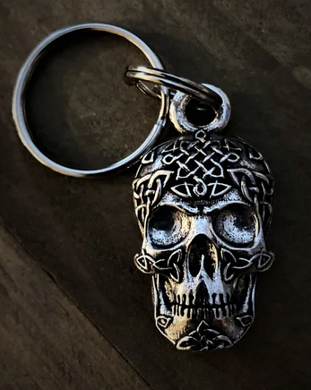 Celtic Skull Pewter Key Ring