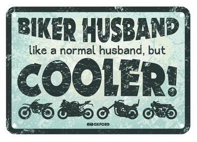 Biker Husband Bikers Garage Metal Sign