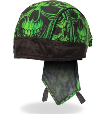 Green Skull Pre-Tied Zandana - Bandana