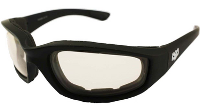 Fat Skeleton Daytona EVA Foam Padded CLEAR Lens Rider Glasses