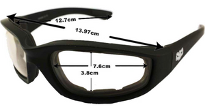 Fat Skeleton Daytona EVA Foam Padded CLEAR Lens Rider Glasses