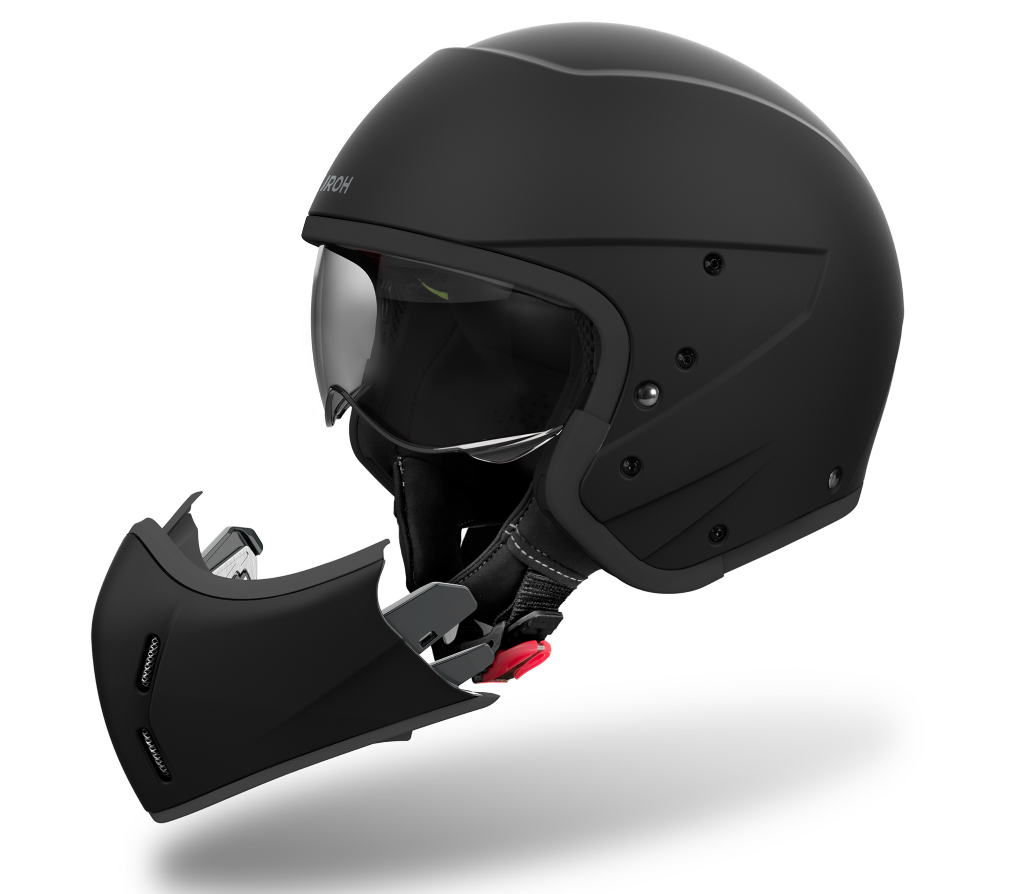 Airoh J110 Matt Black Full / Open Face Helmet | Fat Skeleton UK Airoh J110 Matt Black Full / Open Face Helmet | Fat Skeleton UK