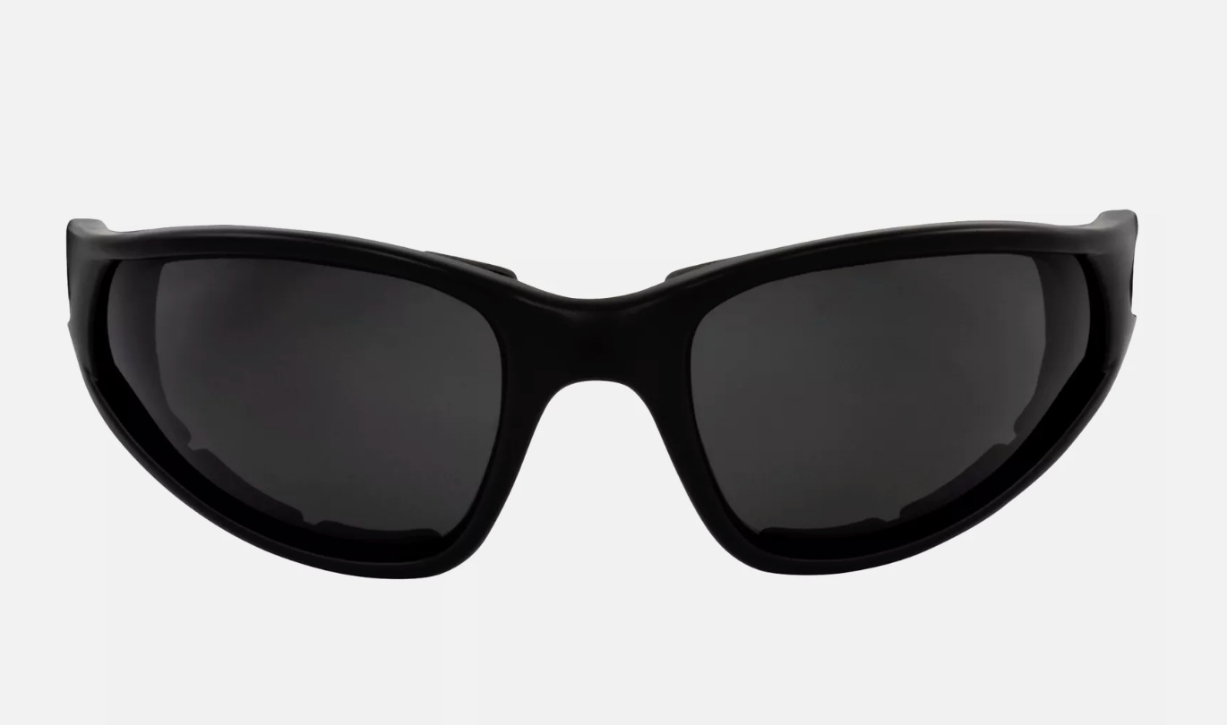 Global Vision Mad Dog Padded Riding Sunglasses Black Frames Smoke Lenses Fat Skeleton UK