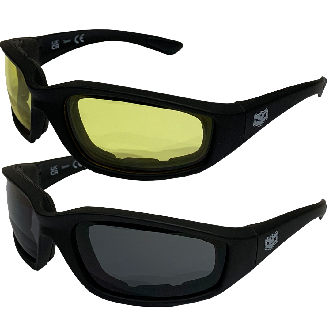 Foam Padded Sunglasses Yellow Lens Daytona EVA Foam Padded