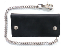 7" Bi Fold Leather Wallet Heavy Duty Chain & "Lobster" Clip
