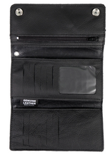 7" Leather Tri-Fold Wallet with chain & Heavy Duty Lobster Clip